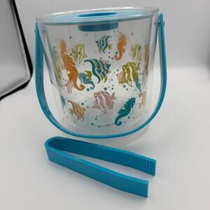 Retro Kmart Summer Picnic Acrylic Ice Bucket Fish Sea Life Tropical Beach